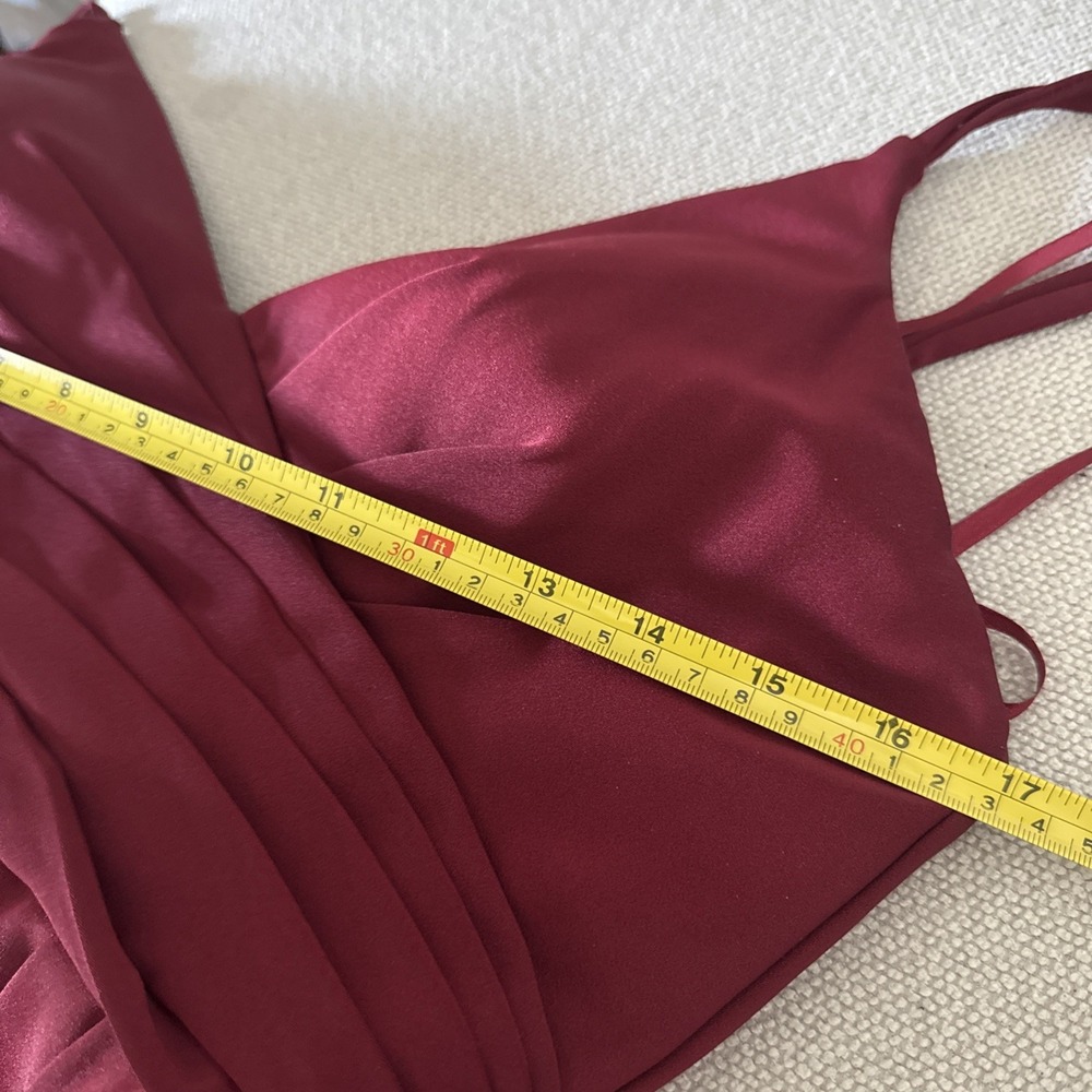Cinderella‎ Divine V-Neck Ruched Mermaid Evening HOCO Gown Red Apple size 6 - Picture 10 of 16